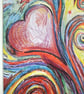 Surreal love hearts and stars, color pencil & pen drawing.   - Image 4