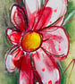 Hand painted blank card, floral abstract original art card. - Image 5