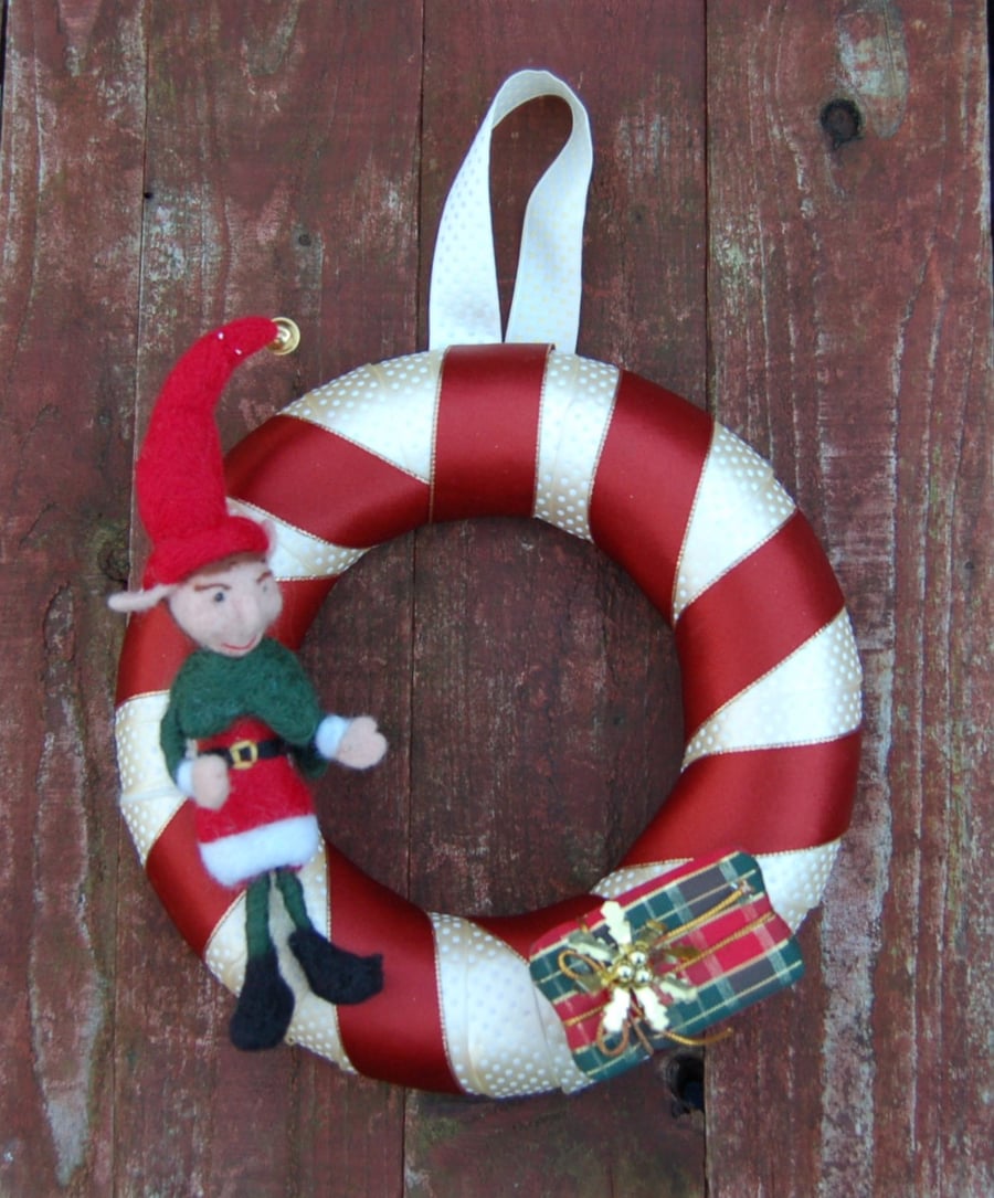 Christmas Needlefelt Elf Wreath  perfectly imperfect