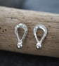 Studs, Small Silver Teardrop Ear Studs, Silver Stud Earrings - Image 3