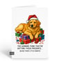 Funny Christmas Card For Him Or Her - Grumpy Golden Retriever - Image 1