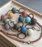 Rainbow lava bead necklace, Copper jewellery, Long multicoloured necklace - Image 4