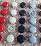 22,4mm Vintage Casein shank button 36L, 7 8" in 5 Colours