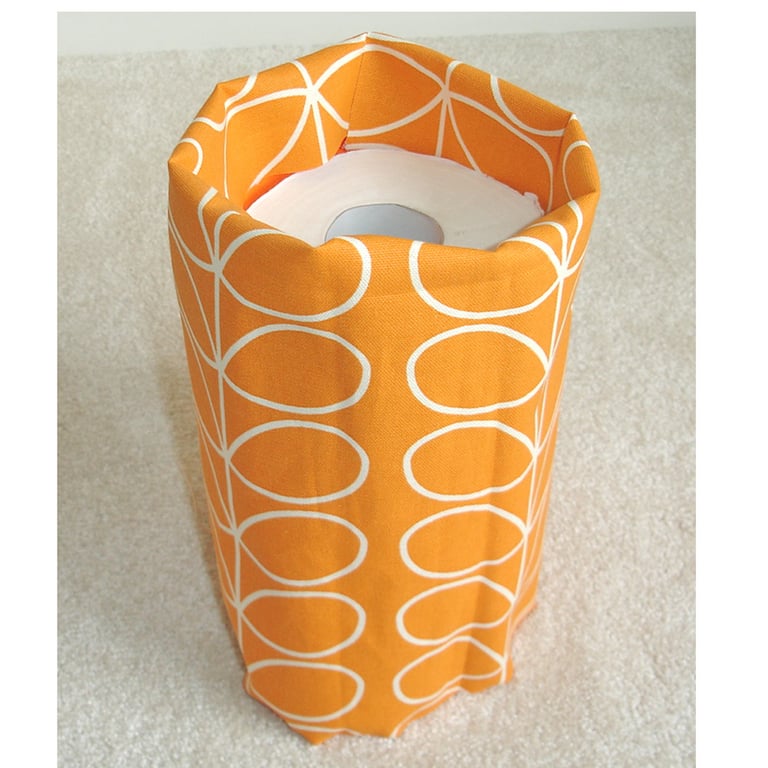 Toilet Roll Holder 3 Loo Roll Storage Basket Orange Stem Leaves