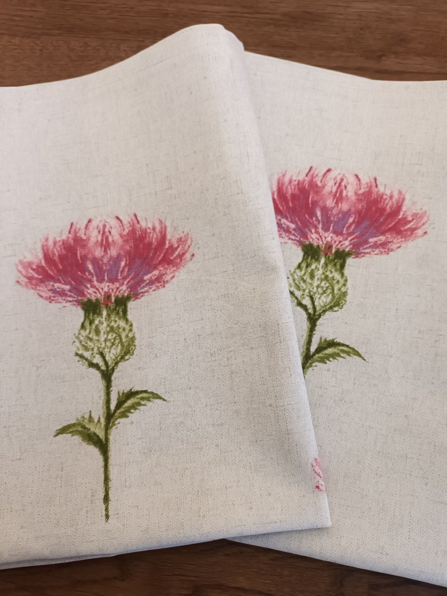 Thistle Tea Towel. Flower of Scotland. Cotton Kitchen Towel. Free Delivery