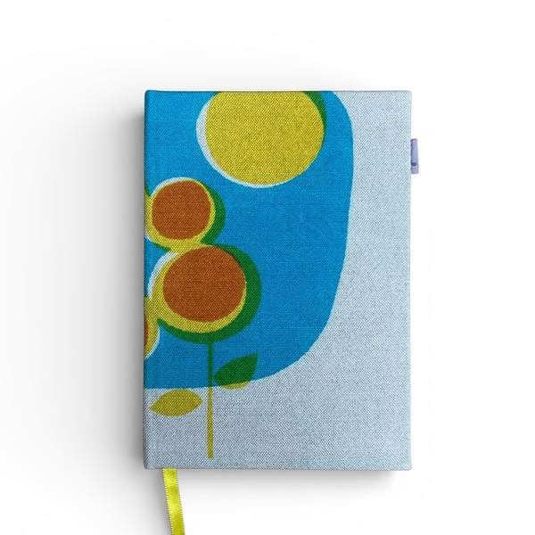 Perfectly Imperfect. A5 hand printed sketchbook - Sunflowers design 