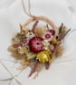 Mini dried flower pink and yellow wreath gift hanging - Image 4