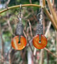 Oxidised silver and carnelian earrings - Image 3