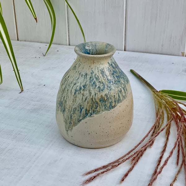 Bud Vase with shipwreck & sea salt glaze