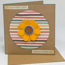 Handmade birthday card for mum with large flower embellishment and verse  inside