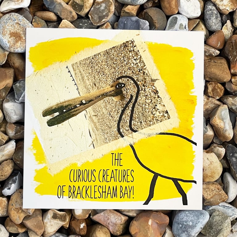 Ibis; greetings card, blank inside, printed on card and handmade paper