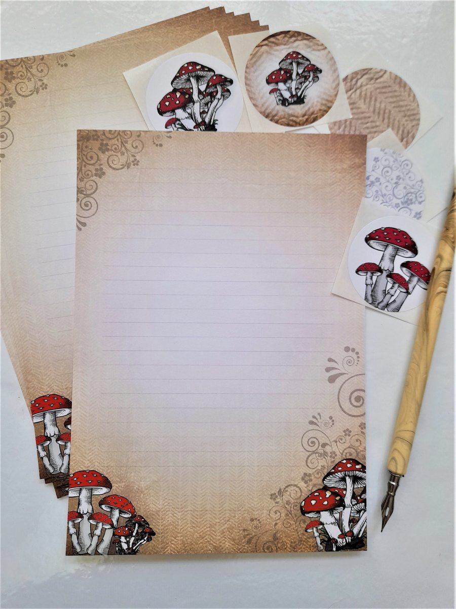 Letter Writing Paper Toadstools
