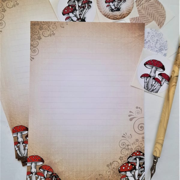 Letter Writing Paper Toadstools