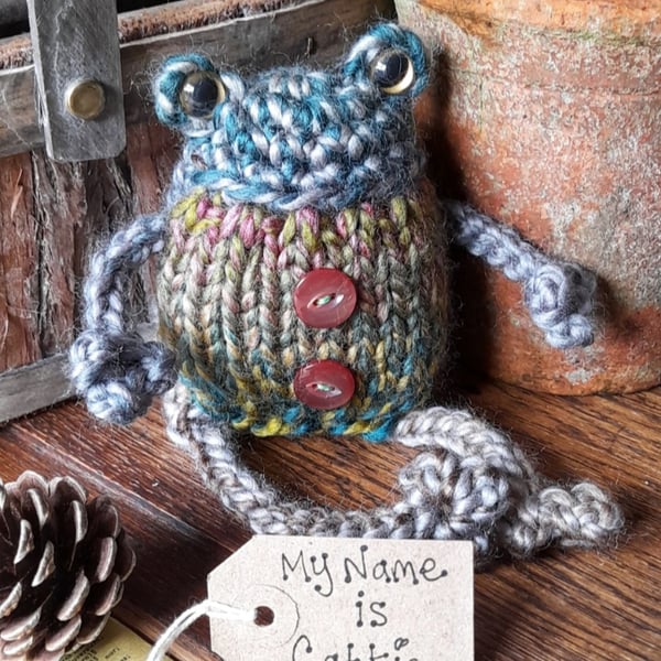 Catkin the Frog - A Cosy Little Handknitted Companion