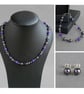 Royal Purple Beaded Jewellery Sets - Dark Amethyst Necklace, Bracelet & Earrings - Image 1