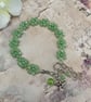 Green Crystal Daisy Chain charm Bracelet, boho bracelet, girlfriend gift - Image 2
