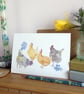 Hens and forget me nots Easter card  - Image 3