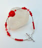 Bamboo Coral Bracelet, Carved Rose & Sterling Silver, Birthday, Anniversary Gift - Image 2