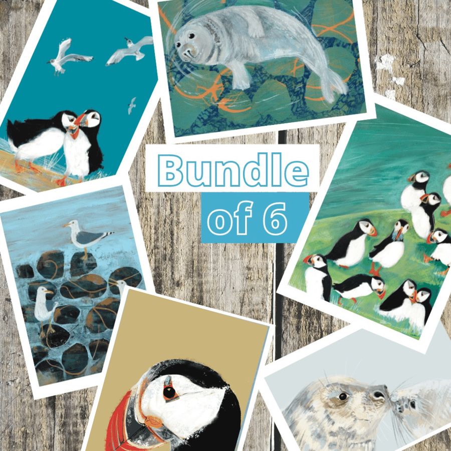  Seaside Wildlife Blank Art Card Set