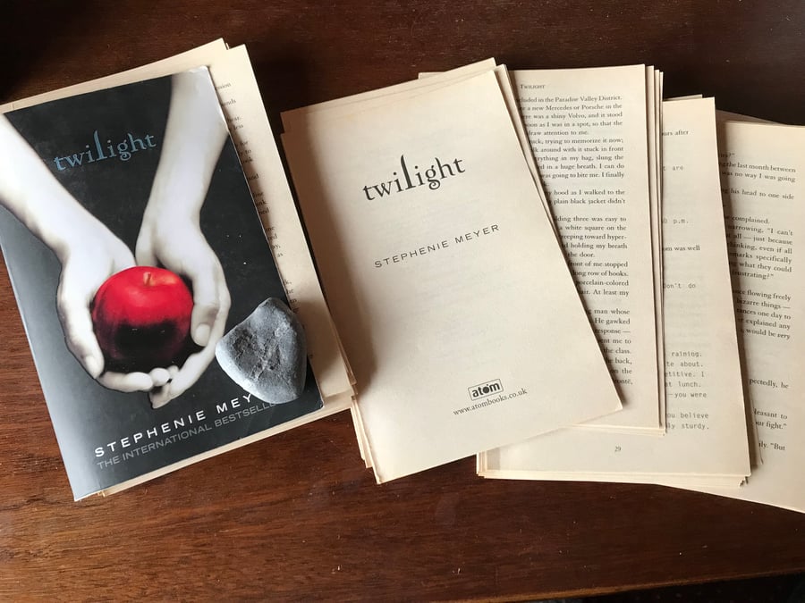 Twilight Saga Old Book Pages for Paper Crafting, Scrapbooking, Decoupage