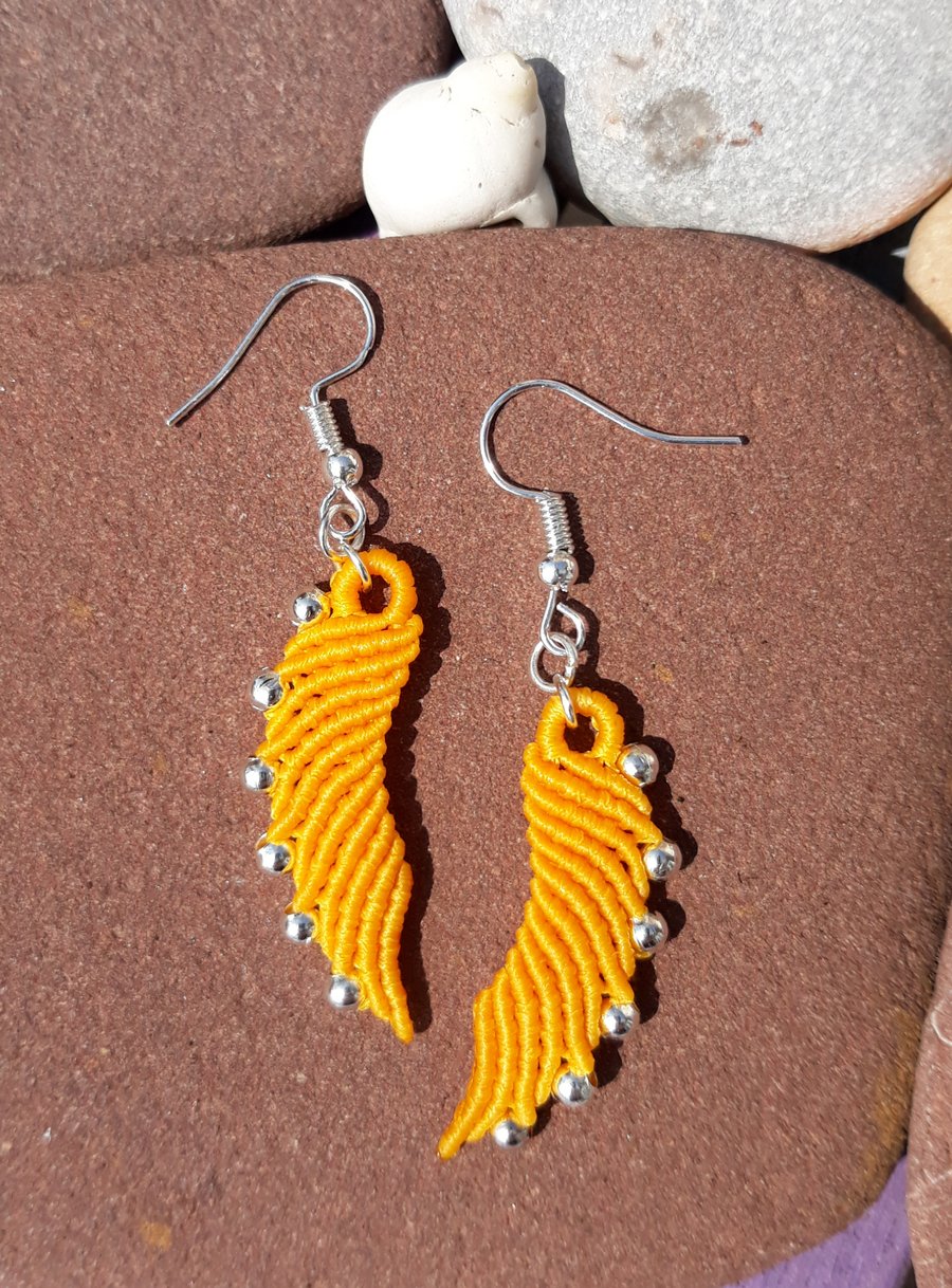 Macrame Angel Wing Earrings 
