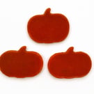 Pack of 3 larger Orange Pumpkins made with Bullseye 90coe glass