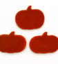Pack of 3 larger Orange Pumpkins made with Bullseye 90coe glass