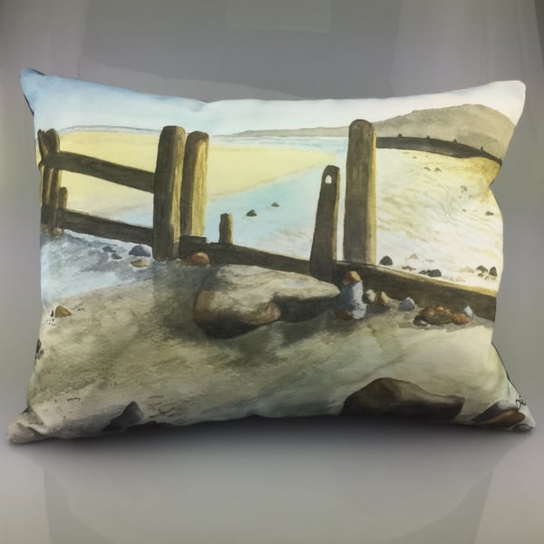 Coastal Watercolour Cushion 