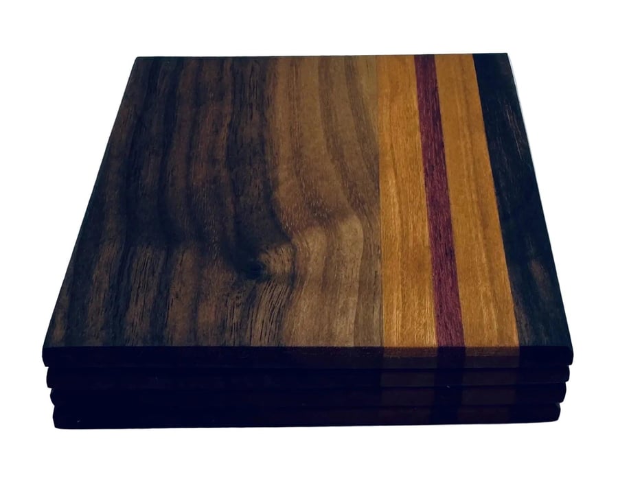 Coasters - Walnut, Cherry & Purple Heart