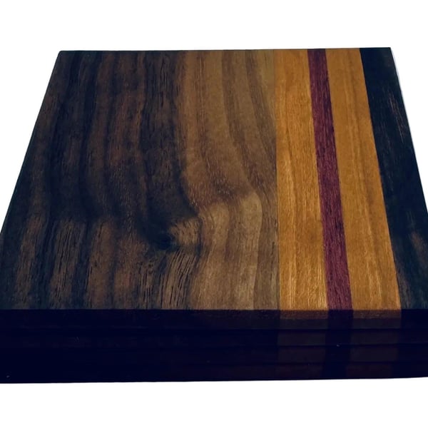 Coasters - Walnut, Cherry & Purple Heart