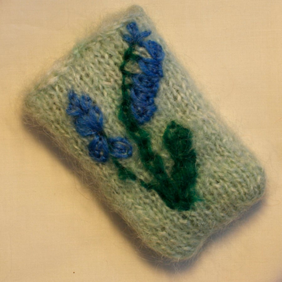 Image of Gadget cosy - Bluebell on green 