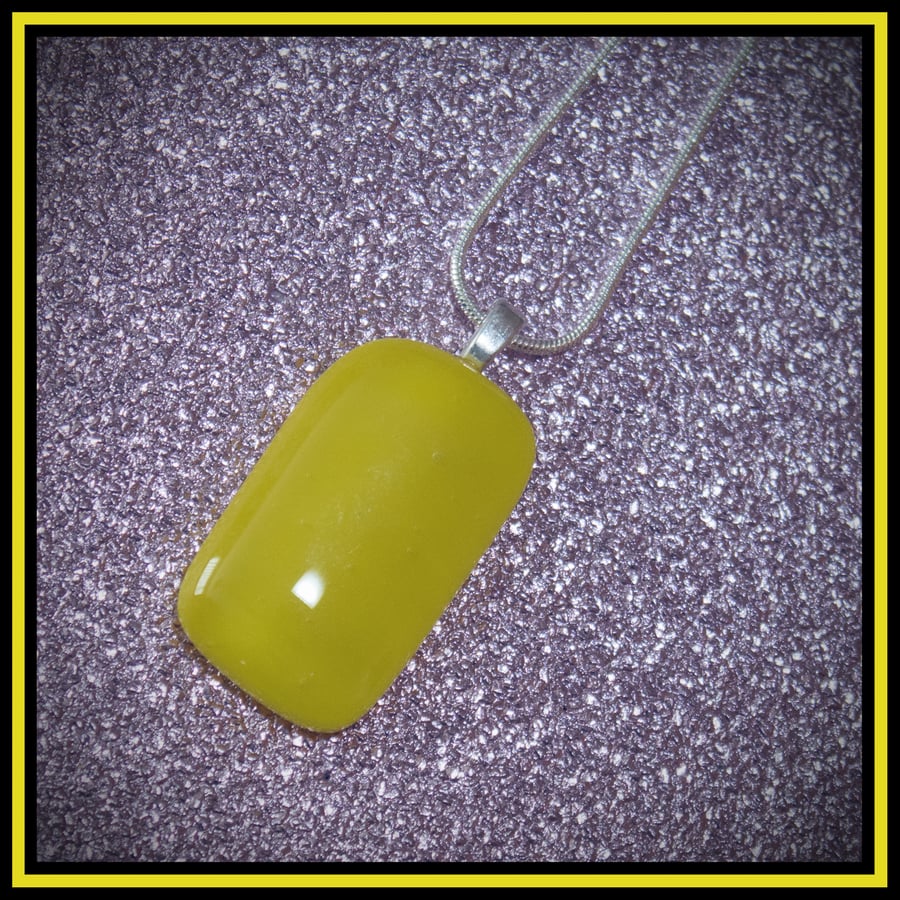 Daffodil Yellow Fused Glass Pendant - 1083