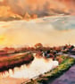 Sunrise Norfolk Fen A5 Greeting Card  - Image 1