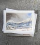 Snowy Mountains. Blank Card. Handpainted Original 260209 - Image 1
