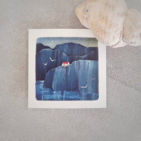 'The Cry of the Gulls' - single greetings card, blank inside