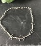 Barbed wire sterling silver hand made necklace 