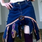 size 10 funky up-cycled festival summer skirt