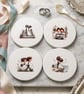 Whimsical Wedding "Happy Couple" Ceramic Coaster Set (4-Piece)