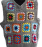 Crochet Unisex Granny Square Vest