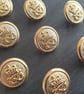 1 2" 12.5mm 20L Gold crest Buttons - Image 1