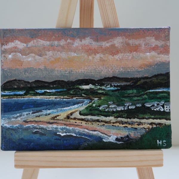 Sunset Narin Strand mini acrylic painting