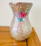 Abstract Resin-Glass Vase with Glitter and Butterflies  - Image 2
