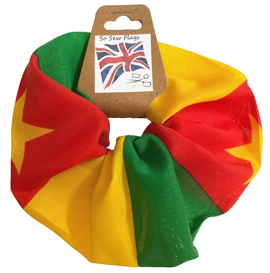 Cameroon Flag Hair Scrunchie Scrunchies Accessory Band Elastic