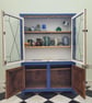 Upcycled glass-fronted display cabinet