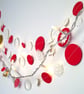 Nordic Paper Garland in Red,Gold and White,Christmas Decoration - Image 4