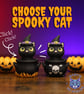 Spooky Cat Fidget Clicker, Customisable Kawaii Sensory Toy, Desk Companion