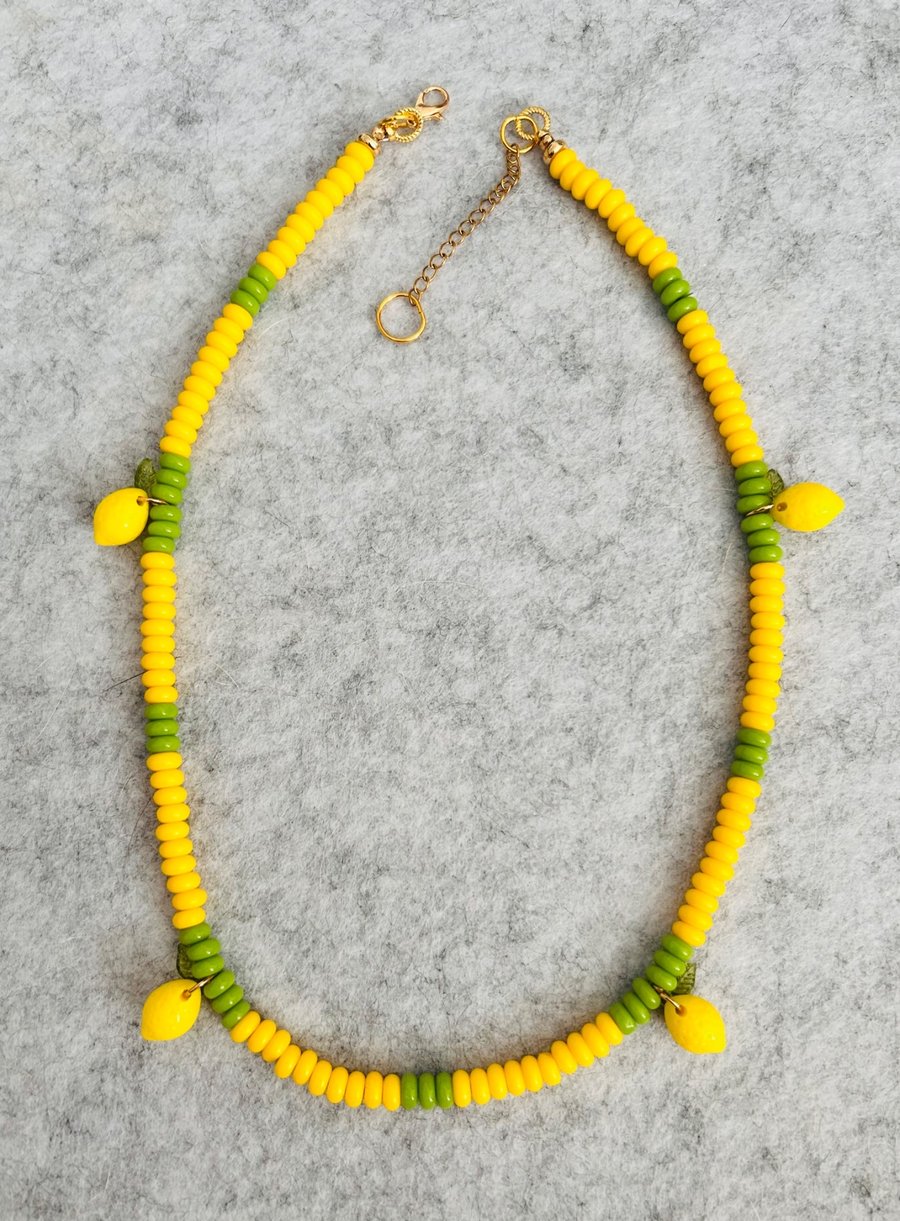 Summer Necklace with Lemon pendants