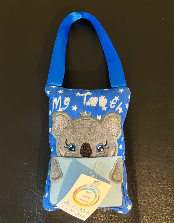 Embroidered Tooth fairy Pillow, Koala