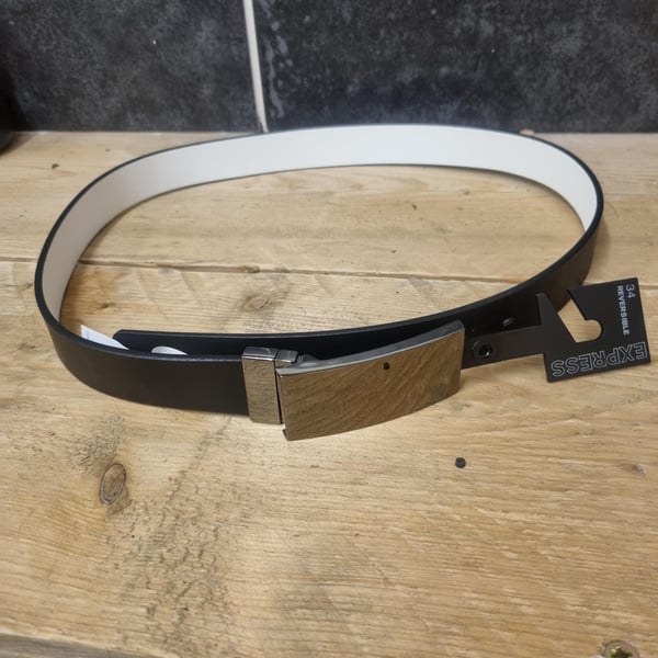 Men's Express Reversible Split Leather Belt Size 303436 Brand New