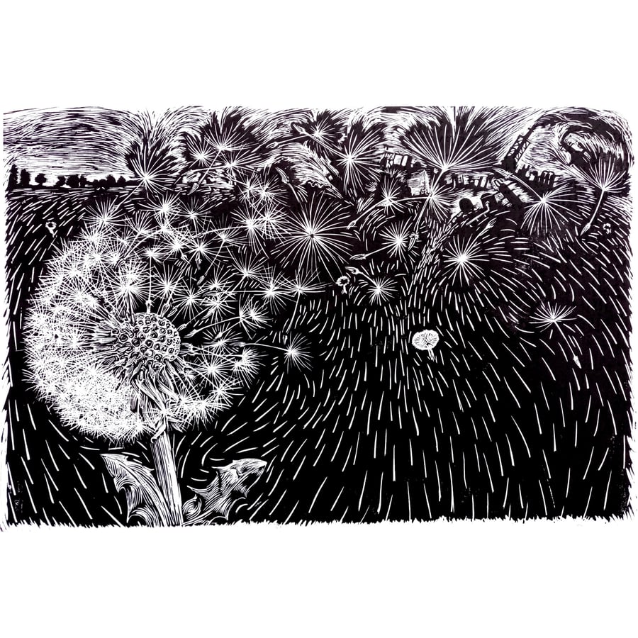 Dandelion with Oil Refinery